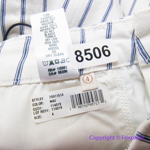 New! Jen 7 by 7 for all mankind shorts white with blue stripes, women size‎ 4 - Picture 10 of 11